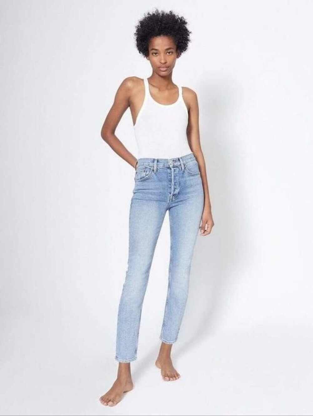 NWOT- RE/DONE 90's High Rise Ankle Crop Jean Costa Indigo Wash Women's Size 25